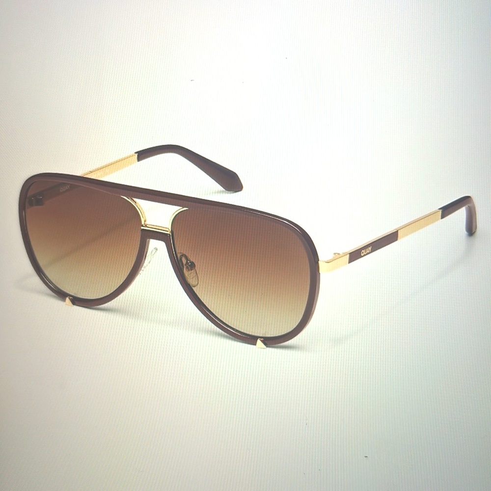 NIB QUAY HIGH PROFILE AVIATORS WOMANS SUNGLASSES - Picture 2 of 2